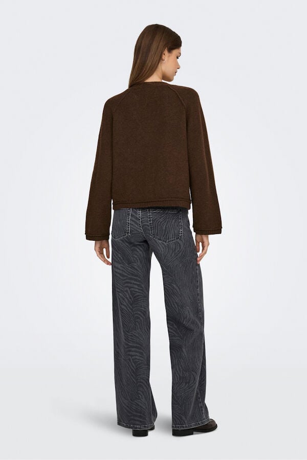 Only C&aacute;rdigan con botones marr&oacute;n