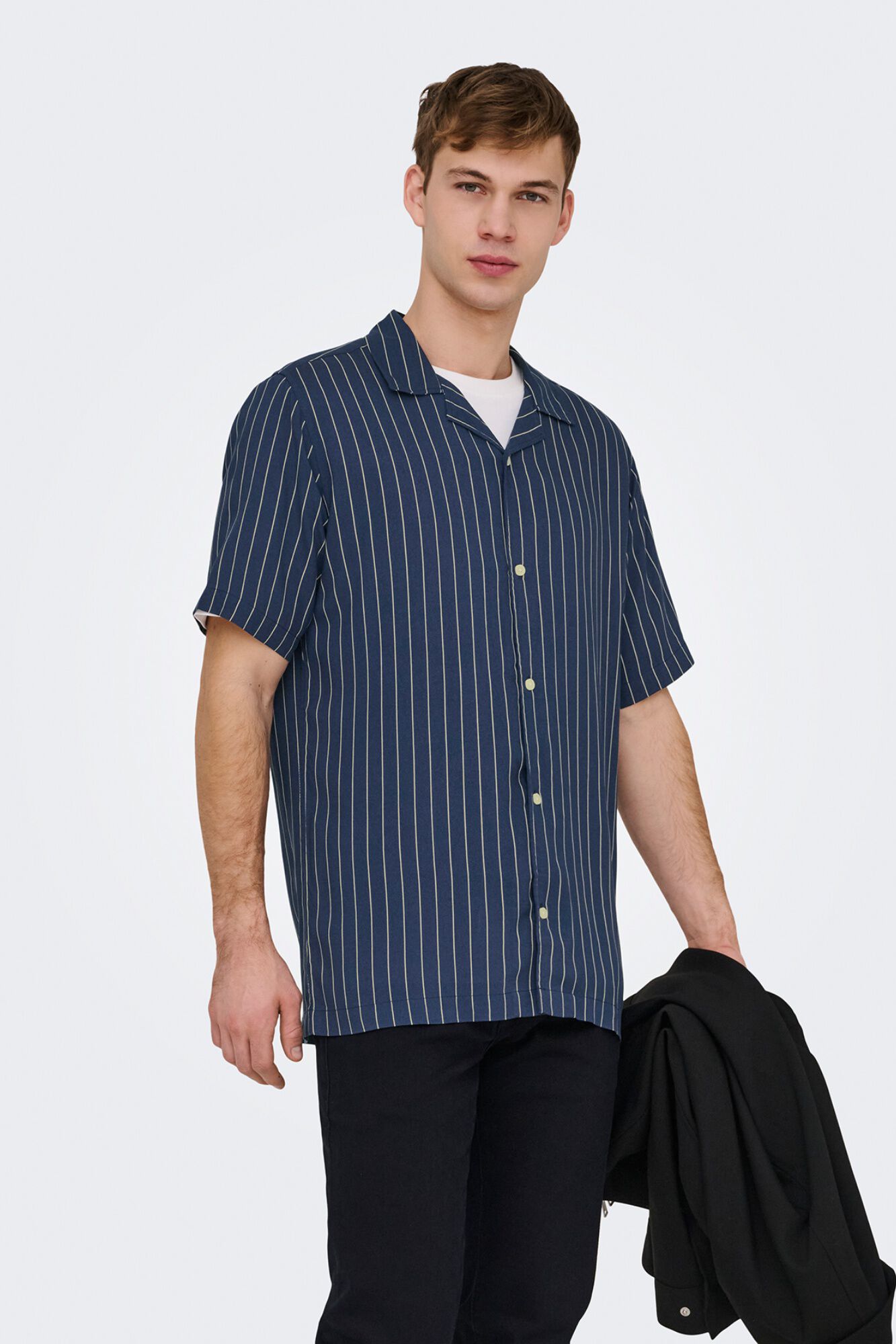 Only & Sons Camisa de manga curta &agrave;s riscas