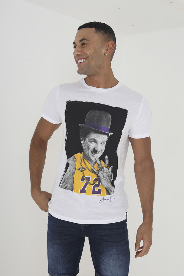 Springfield T-shirt Chaplin manga curta natural