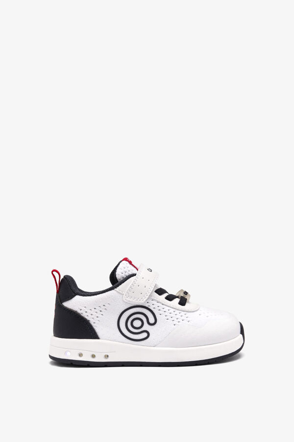 Conguitos Zapatillas barefoot velcro luces blanco