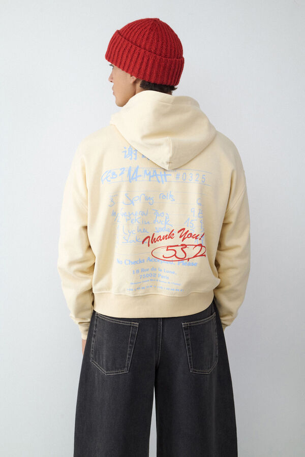 Balmohk Sweatshirt com capuz estampado bege