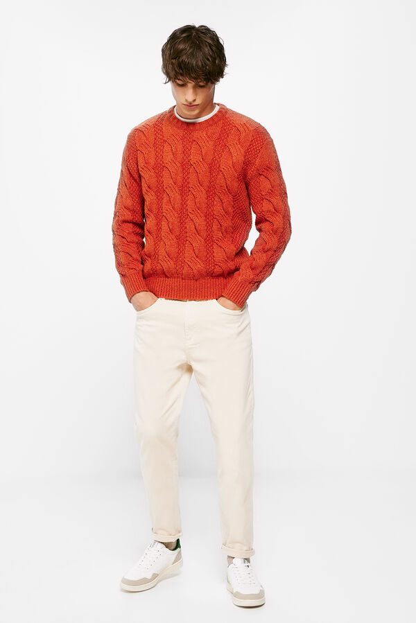 Springfield Camisola grossa de aranês borgonha