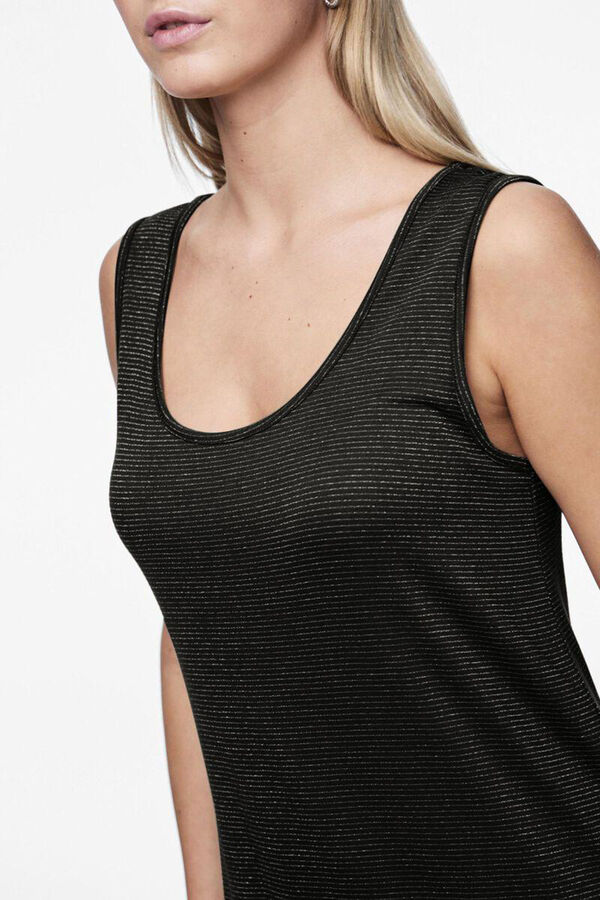 Pieces Vestido midi fluido com lurex preto
