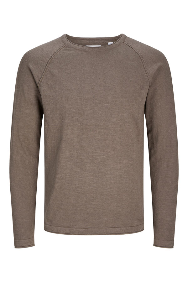 Jack & Jones PLUS Camisola b&aacute;sica manga comprida cinzento