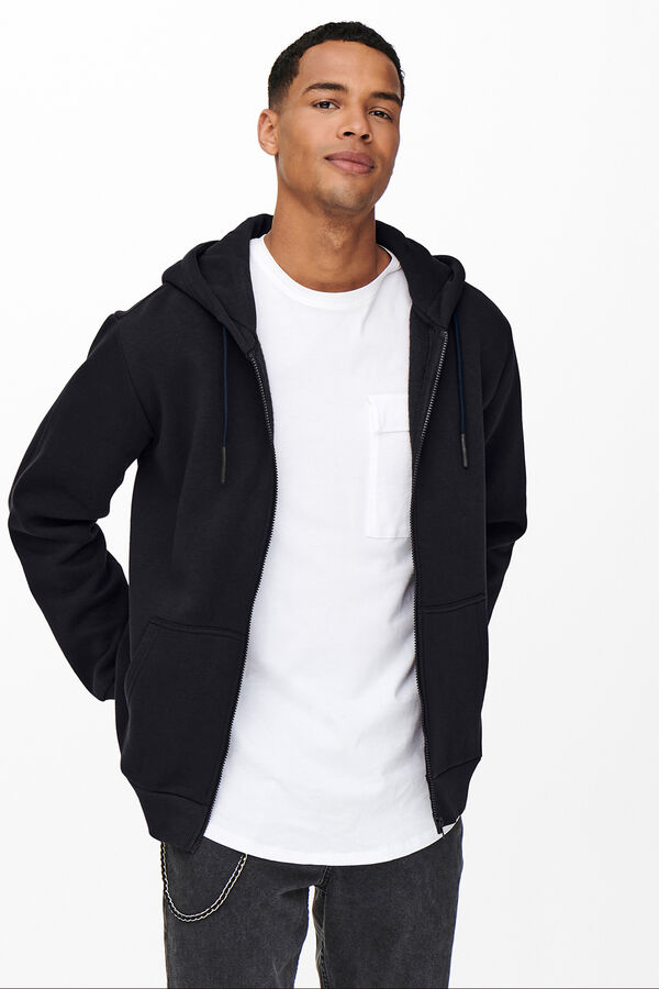 Only & Sons Sudadera con cremallera azul