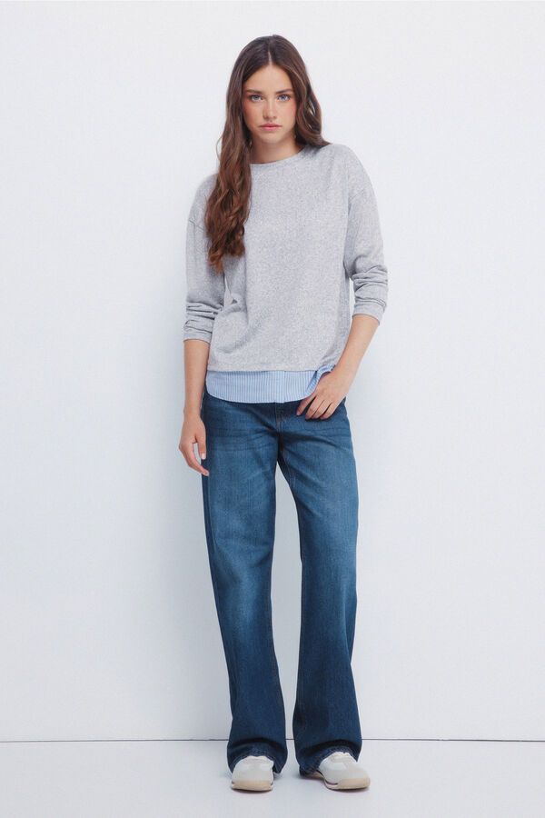 Springfield Camiseta combinada gris