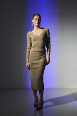 Only Falda midi de punto nude