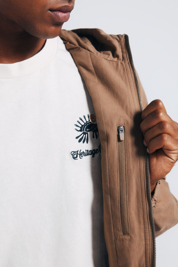 Springfield Parka algod&atilde;o castanho