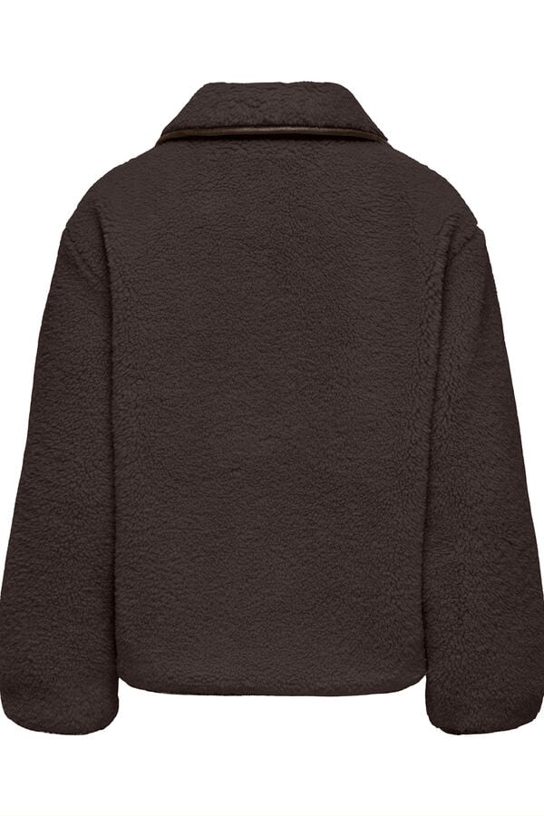 JDY Abrigo teddy marr&oacute;n