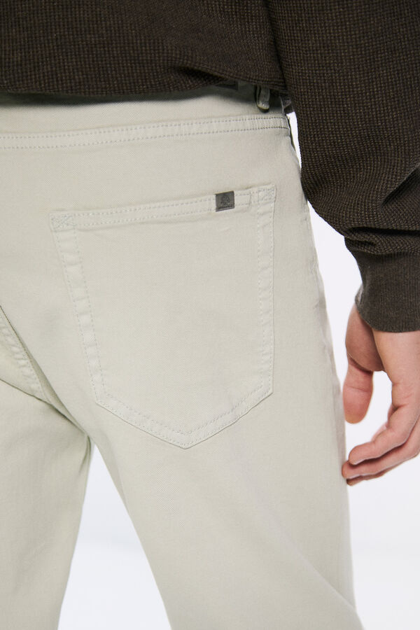 Springfield Calça slim fit lavada colorida bege