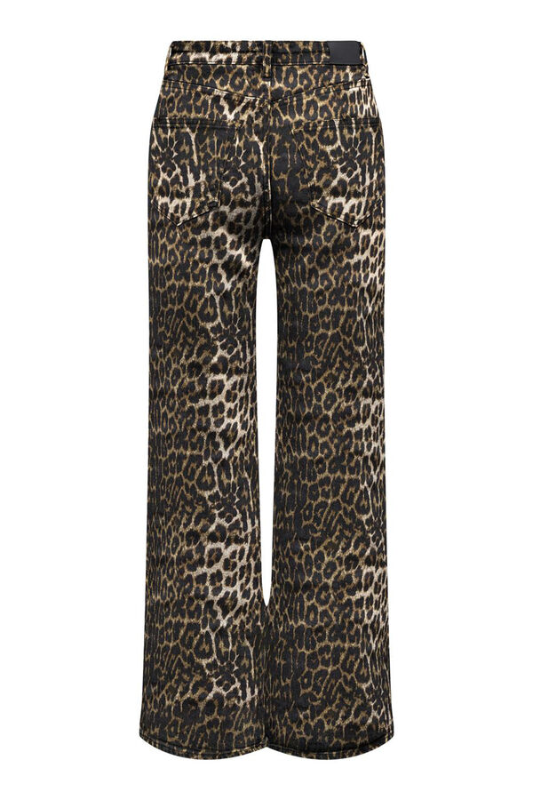 Only Cal&ccedil;a larga com estampa animal preto