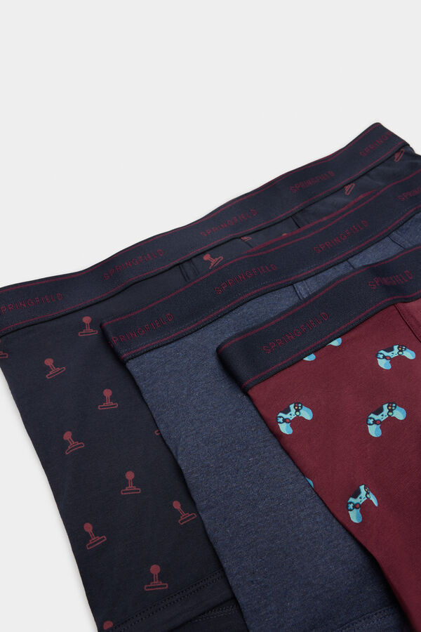 Springfield Pack de 3 boxers play estampado vermelho