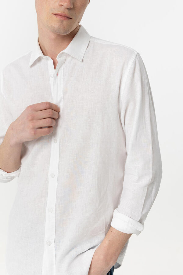 Tiffosi Camisa Regular Fit Linho branco
