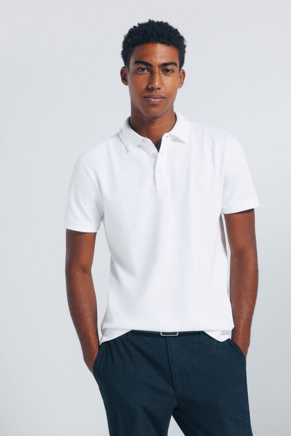Springfield Polo piqu&eacute; slim fit branco