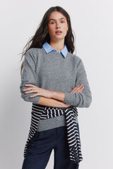 Springfield Camisola gola de malha cinzento