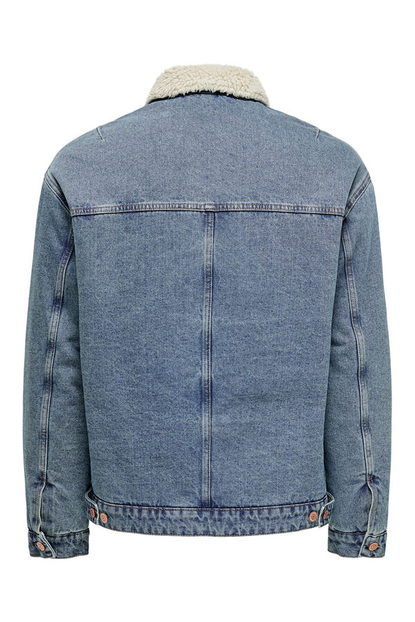 Only & Sons Chaqueta vaquera teddy azul
