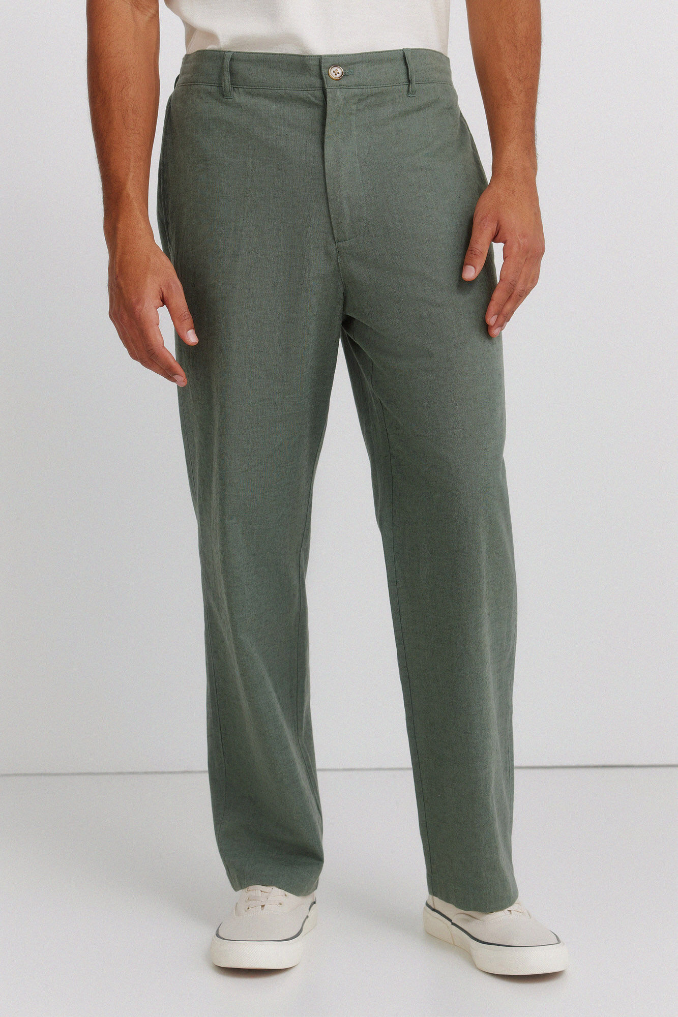 Springfield Pantal&oacute;n lino straight fit