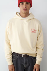 Balmohk Sweatshirt com capuz estampado bege