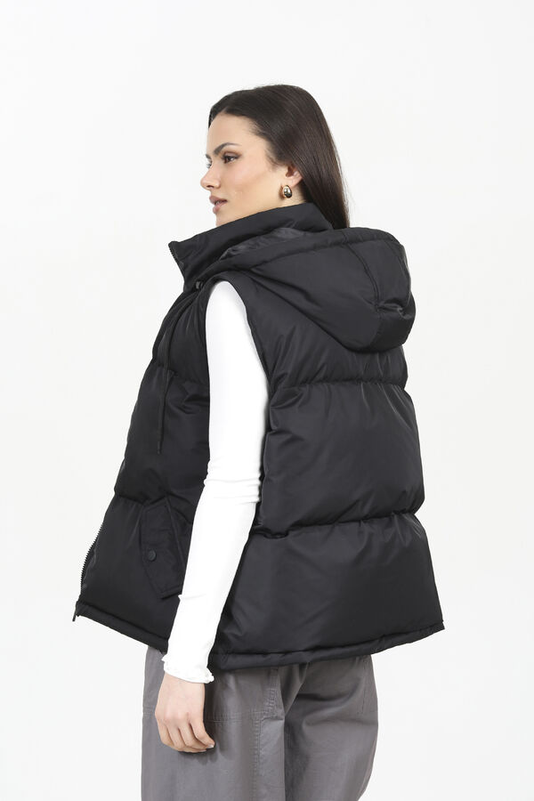 Brave Soul Chaleco acolchado con capucha negro