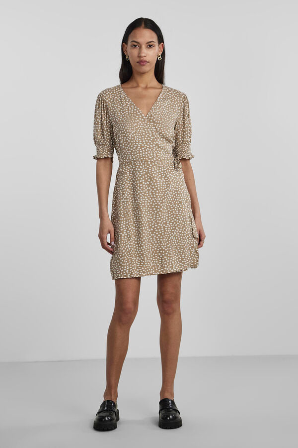 Pieces Vestido midi de manga corta 2/4 verde