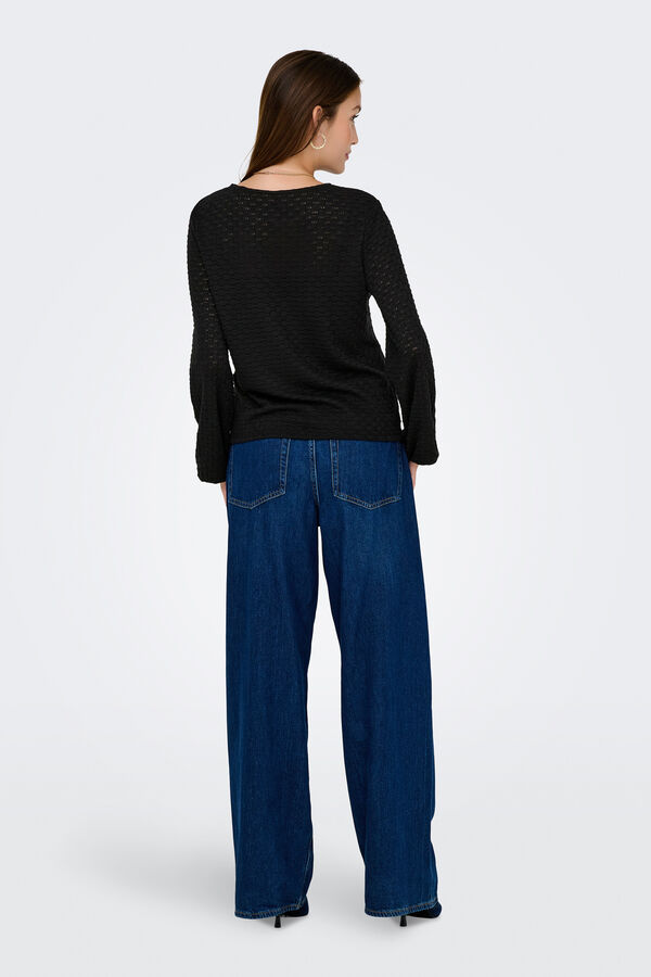 Only Blusa textura manga larga negro