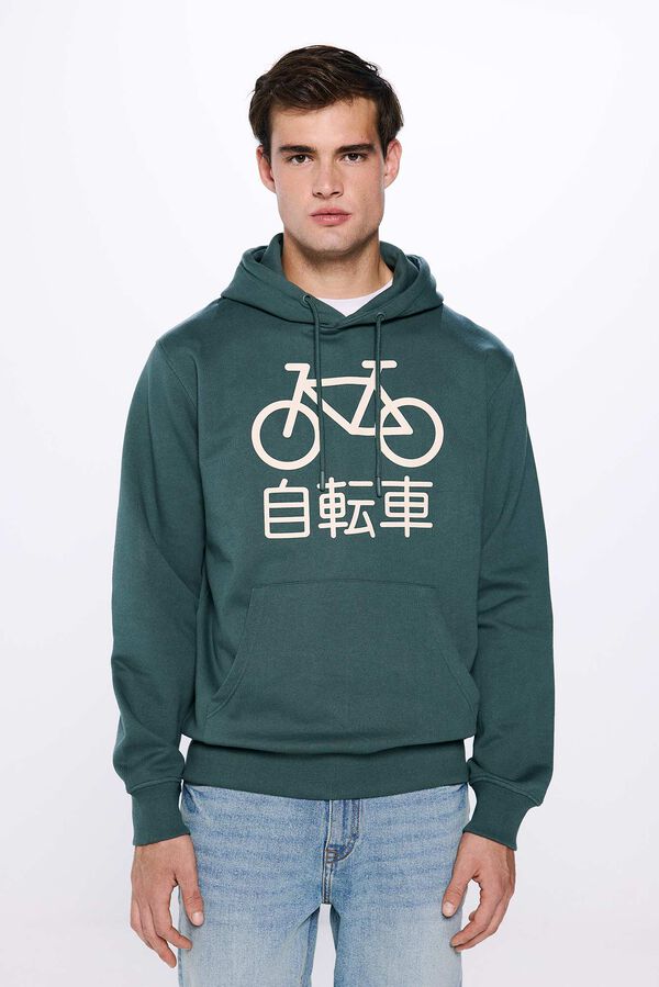 Springfield Sudadera capucha bici Jap&oacute;n verde