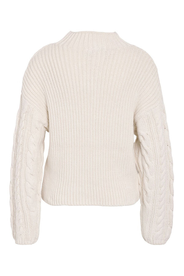 Noisy May Su&eacute;ter Perkins com mangas tran&ccedil;adas branco