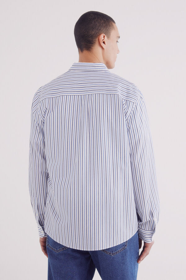 Springfield Camisa rayas popel&iacute;n azul