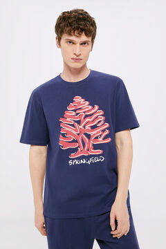 Springfield T-shirt árvore aguarela azulado