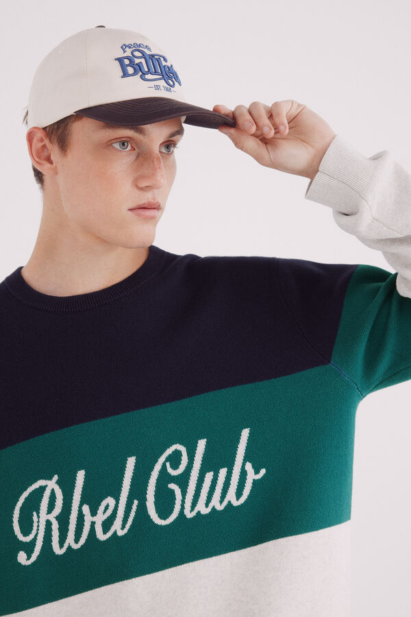 Springfield Jersey bloque color texto gris