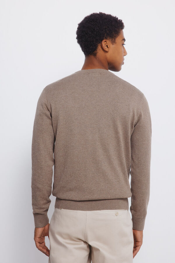 Springfield Camisola b&aacute;sico com gola em V cru