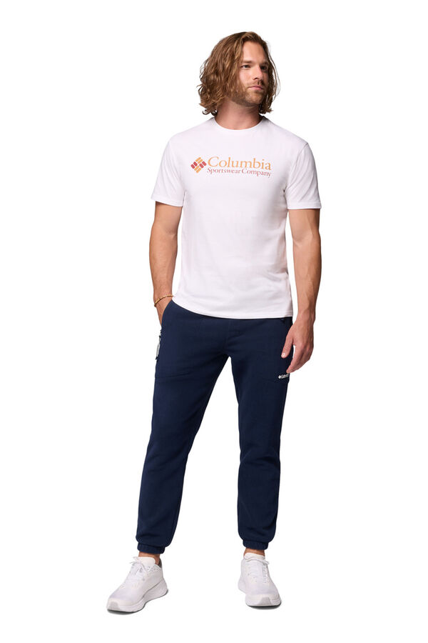 Columbia Camiseta masculina de manga curta de algod&atilde;o org&acirc;nico Basic Logo&trade; da para homem branco