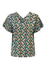 Only Blusa con escote de pico verde