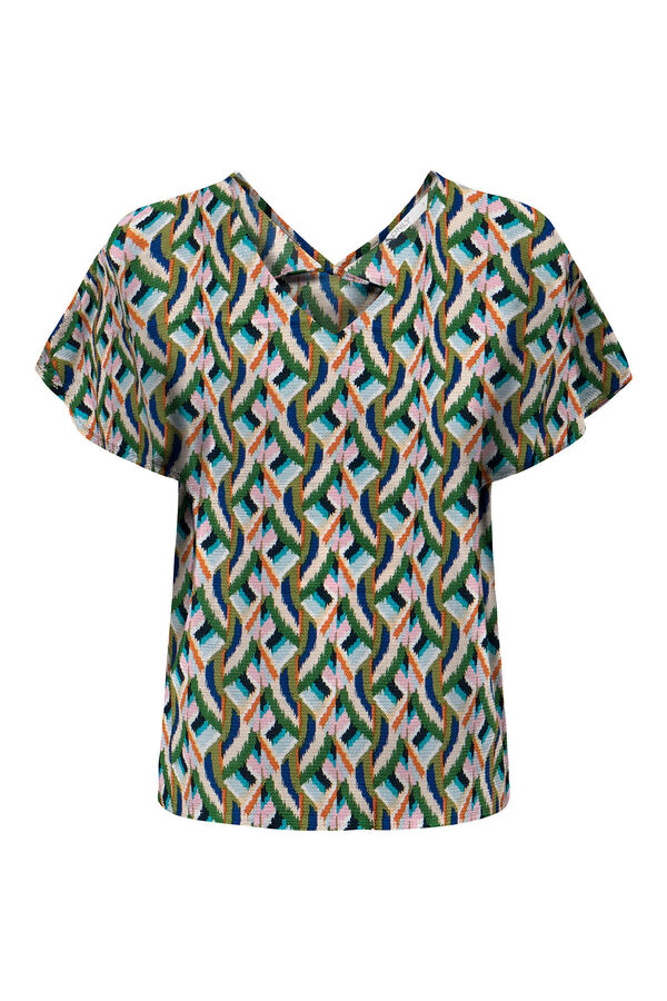 Only Blusa con escote de pico verde