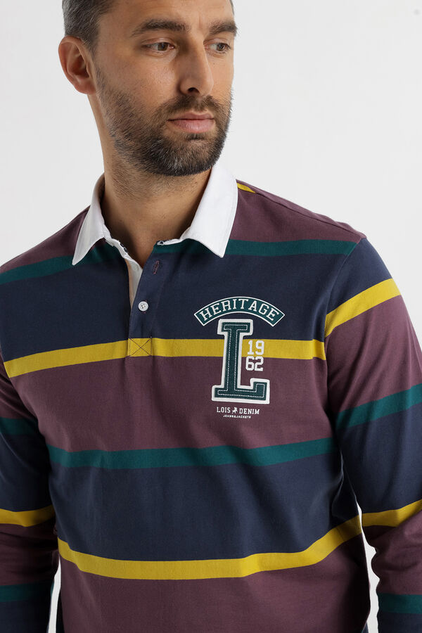 Lois Polo Manga Larga burdeos