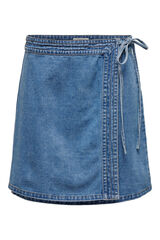 Only Falda mini denim cruzada azul