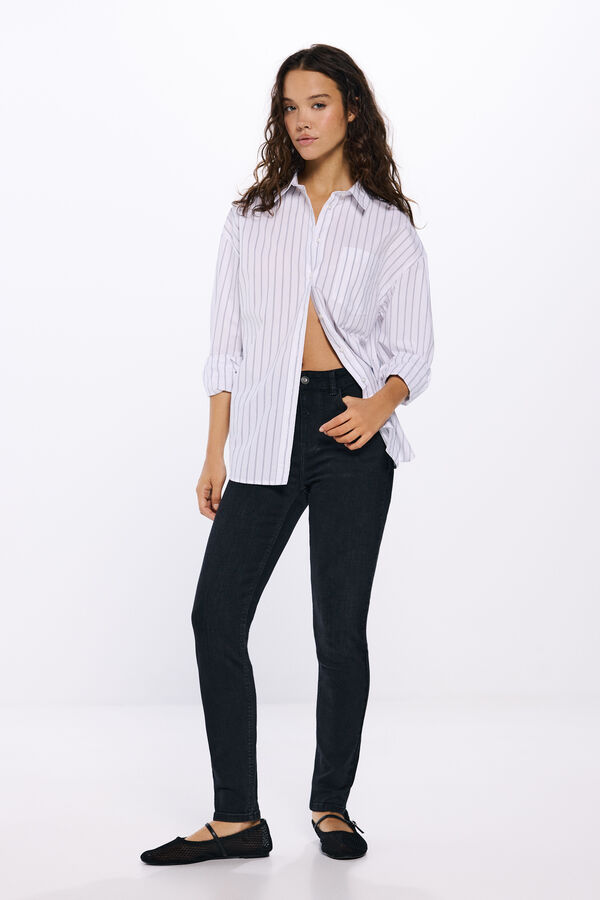 Springfield Jeans slim cropped negro