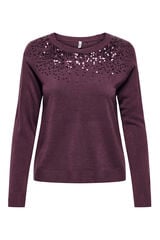 Only Jersey con lentejuelas burdeos