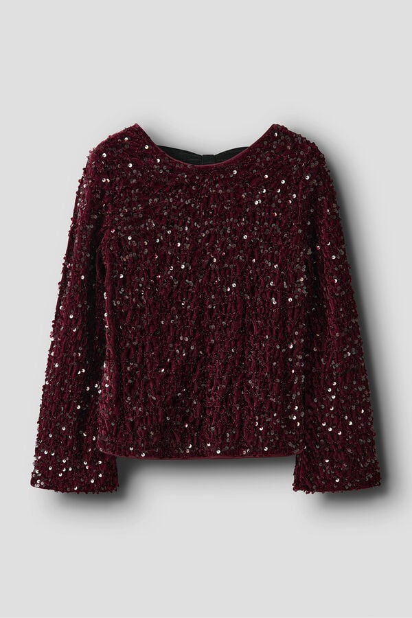 Name It Top de lentejuelas y terciopelo de ni&ntilde;a morado/lila