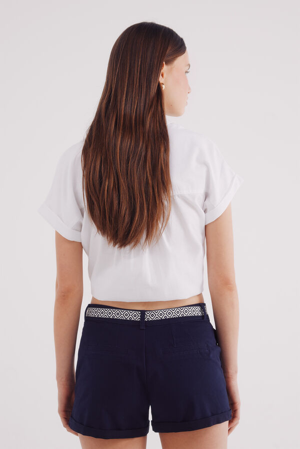 Springfield Shorts cal&ccedil;as chino com cinto  azul