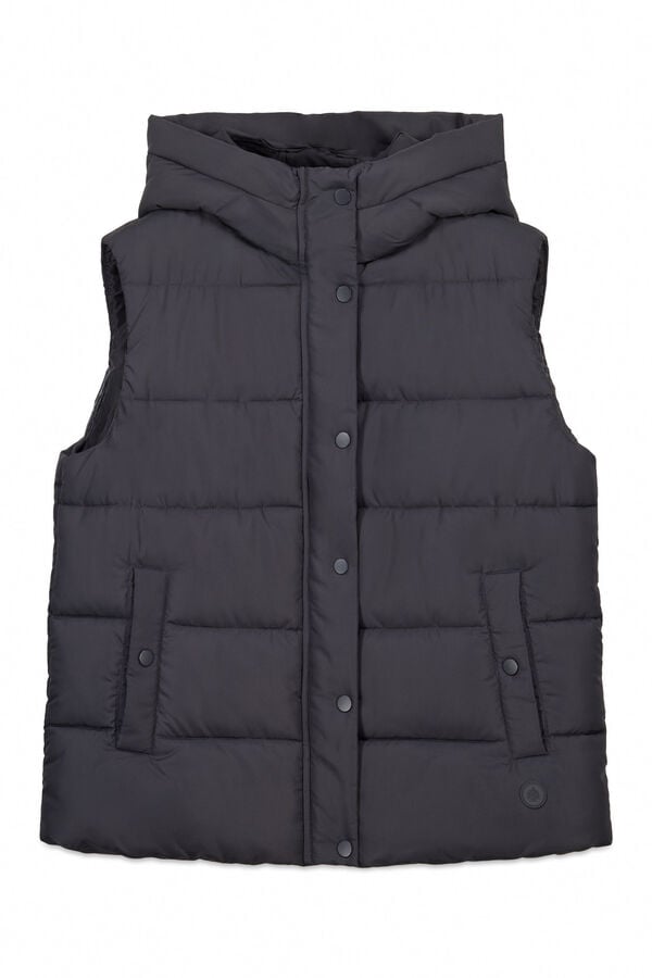 Springfield Chaleco acolchado con capucha negro