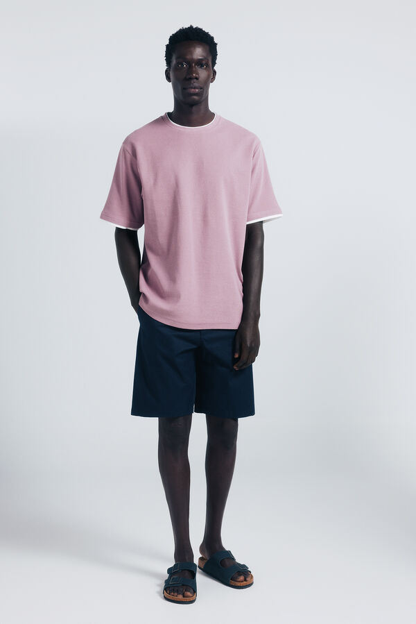 Springfield Camiseta dupla mini waffle vermelho