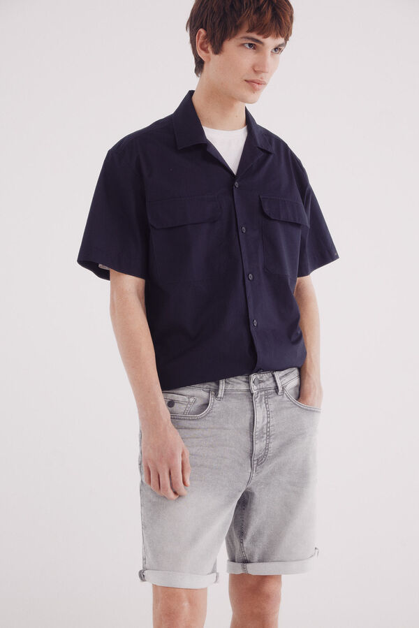 Springfield Bermudas de ganga em knit denim  cinzento