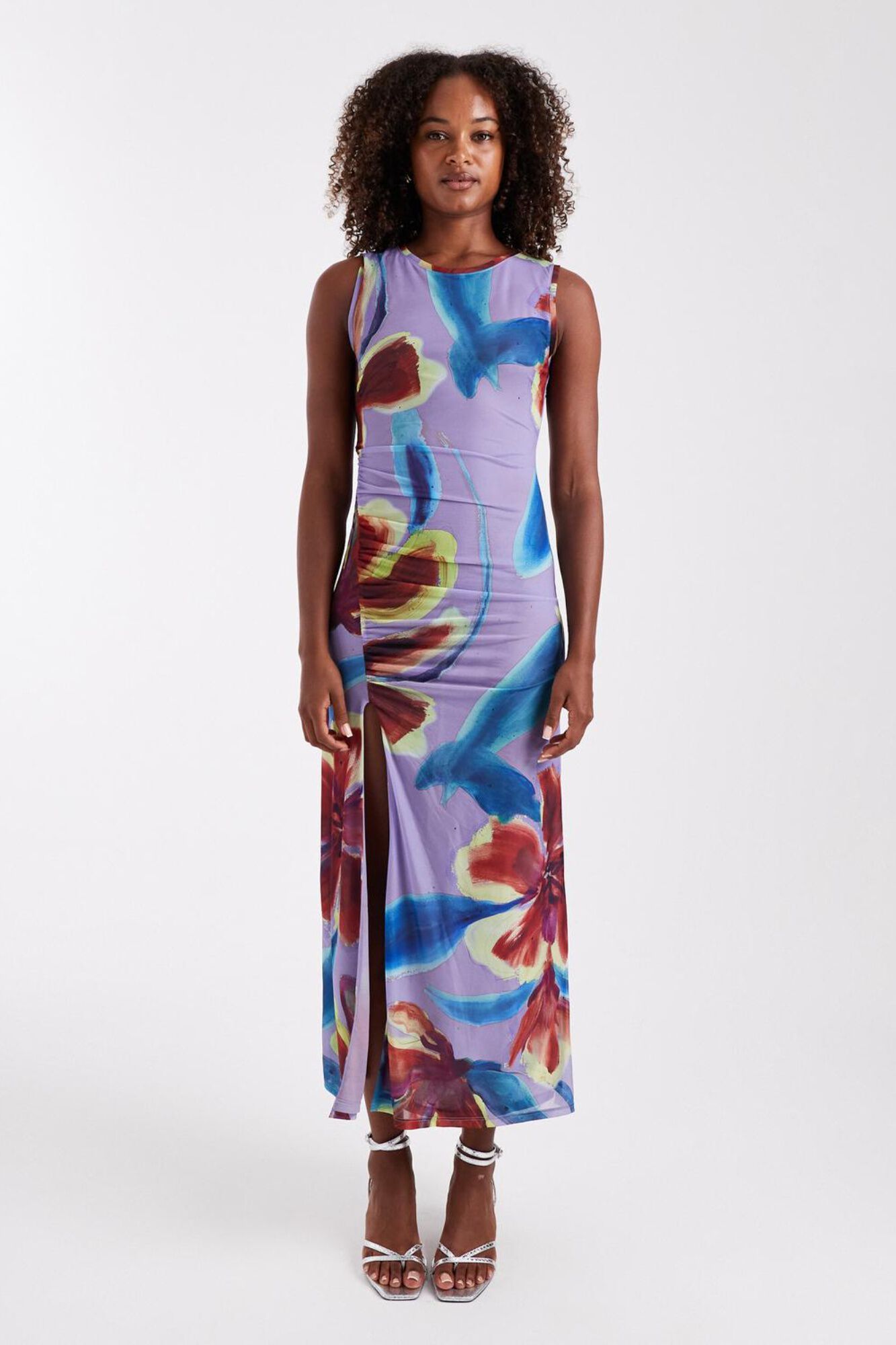 Topshop Vestido midi estampado
