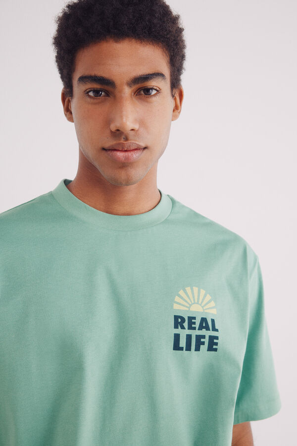 Springfield Camiseta palmeras verde