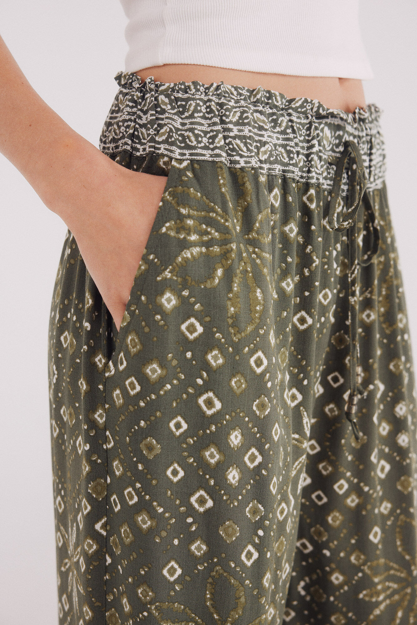 Springfield Pantal&oacute;n fluido palazzo estampado