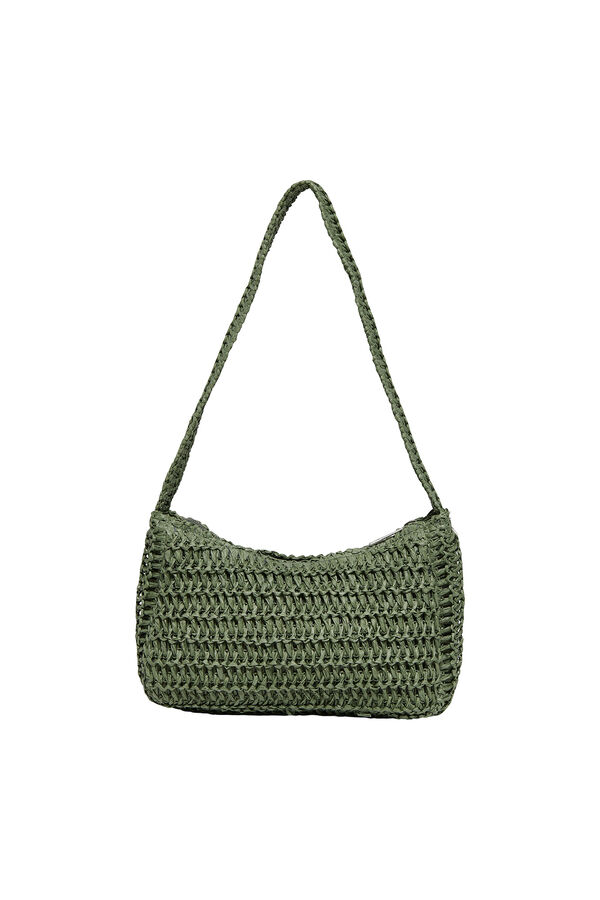 Only Bolsa de ombro de r&aacute;fia verde
