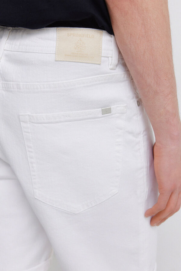 Springfield Bermudas 5 bolsos lavada slim fit branco