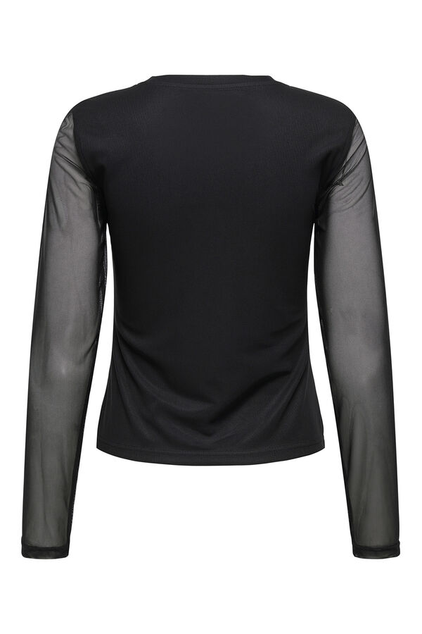 Only Camiseta semitransparente negro