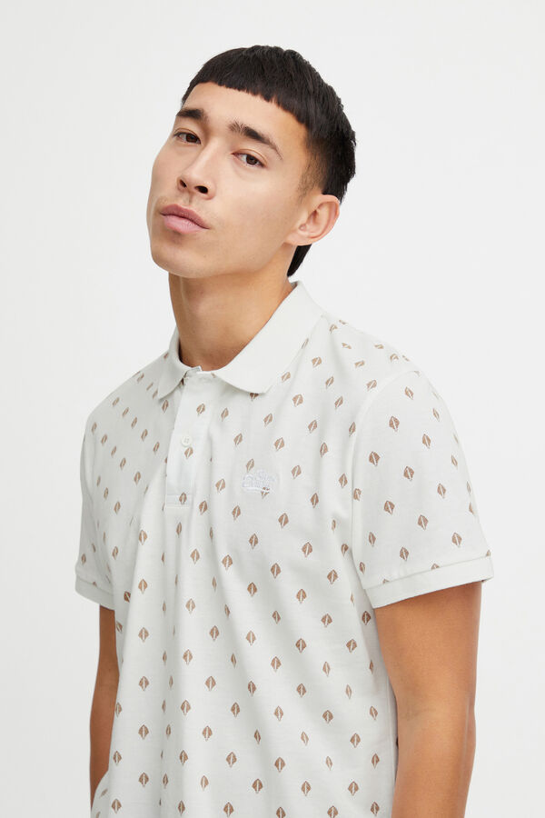 Blend Polo de Algodão Regular Fit Estampado branco